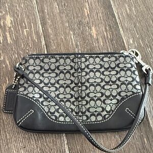 Coach Black and Gray Signature Wristlet
